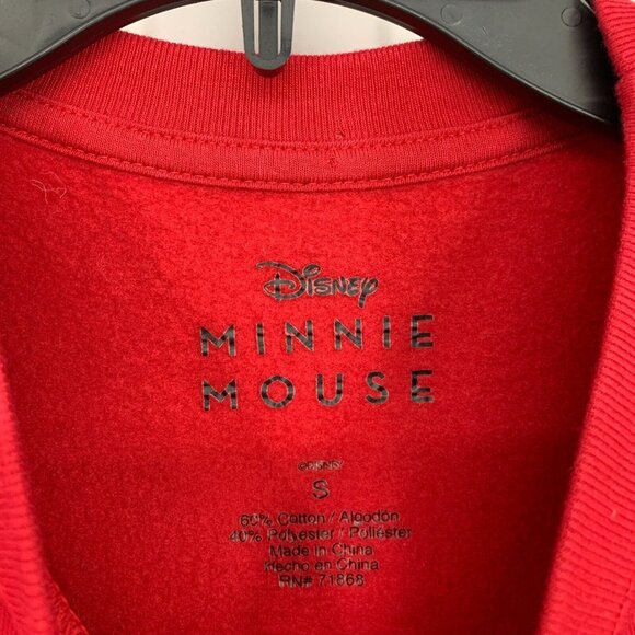 Disney Sweatshirt Red Minnie Mouse Graphic Long Sleeve Pullover - Picture 3 of 8